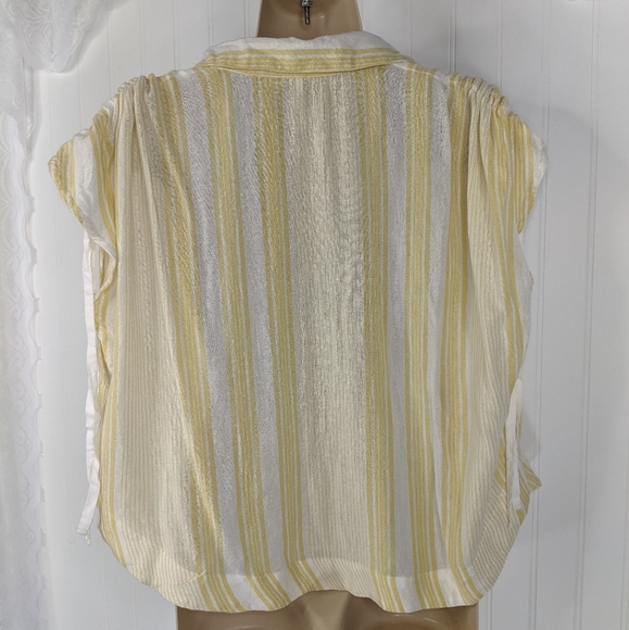 FREE PEOPLE Baby Blues Cinch Sleeve Button Down Sz S - Picture 10 of 12